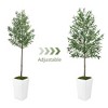 NicBex Artificial Olive Plant Indoor, Fake Tree with White Tall Planter & Moss, Artificial Trees for Home Office Living Room Decor, Green - 2 of 4