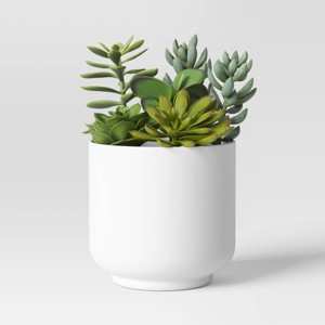 Succulent Arrangement in White Pot - Room Essentials™ - 1 of 4