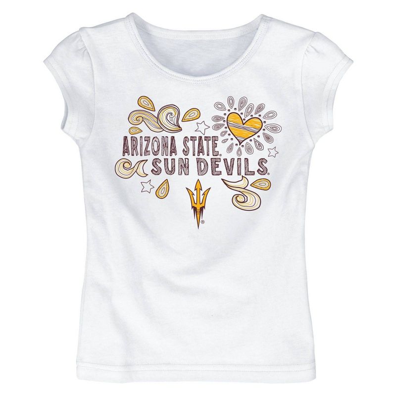 NCAA Arizona State Sun Devils Toddler Girls&#39; White T-Shirt, 1 of 2