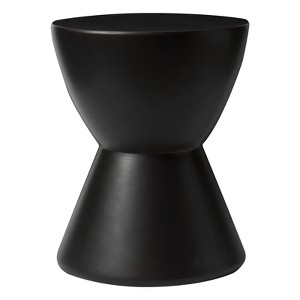 LeisureMod Side Table Hourglass Design in Fiberstone Modern Accent Table Loft Series - 1 of 4
