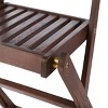 GlasFlength Folding Tables 3-Piece Acacia Wood Bistro Set Space Saving Simple Design for Garden Outdoor Living, Brown, 23.62"*23.62"*29.13" - 4 of 4