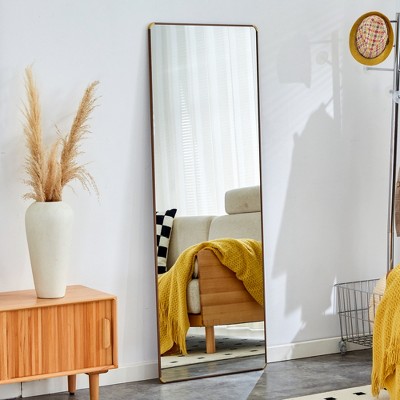Vynxaria Aluminum alloy metal frame wall-mounted full-length mirror for porch,bathroom vanity mirror,floor-to-ceiling mirror,Gold