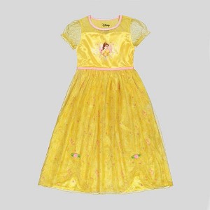 Girls' Disney Princess Belle Dress-up NightGown - Yellow - 1 of 2