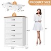 Garvee 5/6 Drawers Dresser for Bedroom,Chest of Drawers,Farmhouse Modern Wooden Dresser,Storage Organizer Dresser for Bedroom,Living Room,Kids Room - 2 of 4