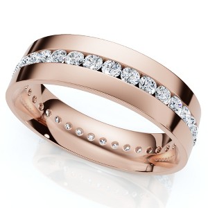 Pompeii3 1.10Ct Diamond Eternity Men's Wedding Ring Polished Band 14k Gold Lab Created - 1 of 4