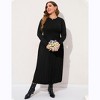 BLUEMING Womens Plus Size Pleated Skirts Floral High Rise Elastic Waist Swing Flar Maxi Skirt - 4 of 4