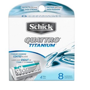 Schick Quattro Titanium Refill Blade Cartridges 8 ct