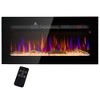 HOMCOM 40" Electric Fireplace Heater Recessed or Wall Mounted with Remote Control, 8H Timer, Adjustable Flame Color and Brightness, Log and Crystal - 4 of 4