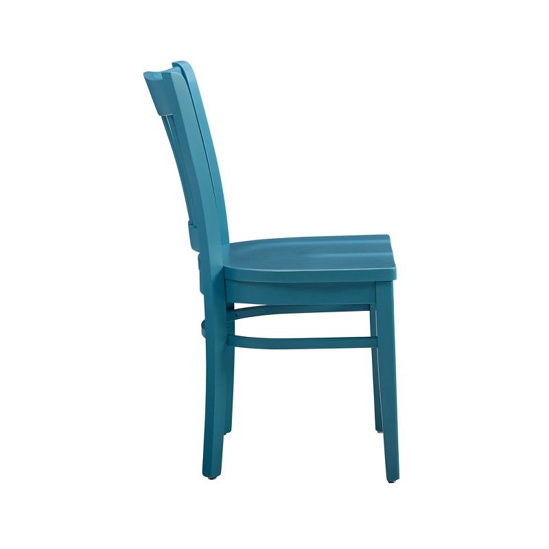 Set of 2 Quinn Slat Back Farmhouse Side Chairs Teal - Linon, 6 of 13