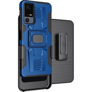 Nakedcellphone Combo for Jitterbug Smart 4 / TCL 40XL - Rugged Phone Case with Stand and Belt Clip Holster - 1 of 4
