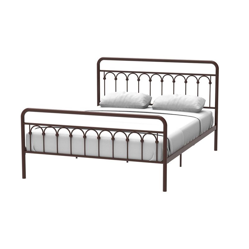 Metal Bed Frame, Queen Size Bed Frame With Thick Metal Tube, Metal Lath, Curved Headboard & Footboard Bed Frame, 3 of 7