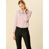 Allegra K Women's Sweet Ruffle Peter Pan Collar Long Sleeves Button Down Shirt - 3 of 4