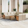 vidaXL 9 Piece Patio Sofa Set with Cushions Gray Poly Rattan - Beige and Cream - 2 of 4