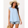 Seta T Women's Swiss Dots Casual Summer Crewneck Ruffle Sleeveless Shirt - 2 of 4