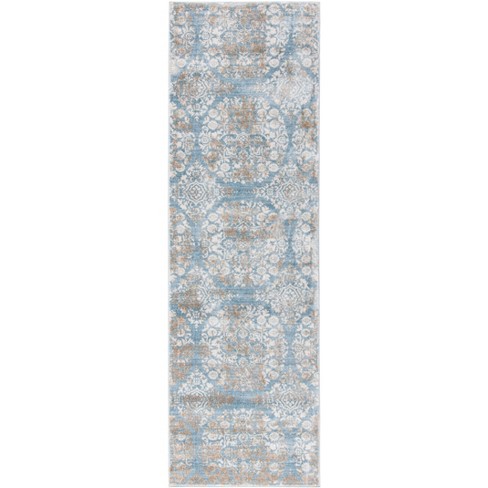 Martha Stewart Msr0958 Power Loomed Runner Rug - Denim Blue/ivory - 2'2 ...