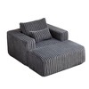 62.5" Corduroy Sponge Sofa Lounge Chair, Fluffy Modern Sleeper with Removable Footrest, No Assembly - 2 of 4