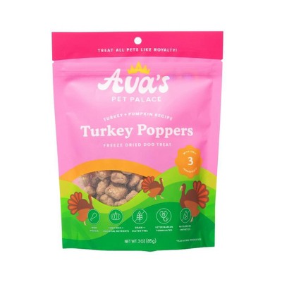 Ava's Pet Palace Turkey Poppers Freeze-Dried Dog Treat - 3oz