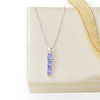 Ross-Simons 0.70 ct. t.w. Tanzanite Linear Pendant Necklace in Sterling Silver - 3 of 4
