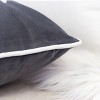 Gulches "Let It Snow" Gray Velvet Lumbar Pillow,14x20 with Insert, Winter Sofa Accent with Frosted Berries Trim - 4 of 4