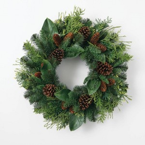 Sullivans Artificial Australian Pine Wreath 24"H Green - 1 of 3