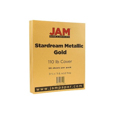 JAM Paper Metallic 110lb Colored Cardstock 8.5 x 11 Gold Stardream 173SD8511GO285