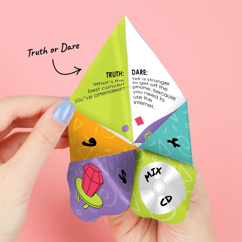 Big Dot of Happiness 90's Throwback - 1990s Party Cootie Catcher Game - Truth or Dare Fortune Tellers - Set of 12, 4 of 7