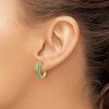 Chisel Stainless Steel Polished Yellow IP-plated with Blue Enamel 2.40mm Elongated Hinged Hoop Earrings - 3 of 4