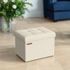 Small Folding Storage Ottoman Bench, Ottoman with Storage, Foot Rest Stool, 286 lb Capacity, for Living Room, Bedroom, Dorm, Home Office - image 2 of 4