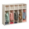 ECR4Kids Streamline 5-Section Coat Locker with Scoop Front Storage Bins, Toddler Size, White Wash, Clear - 4 of 4