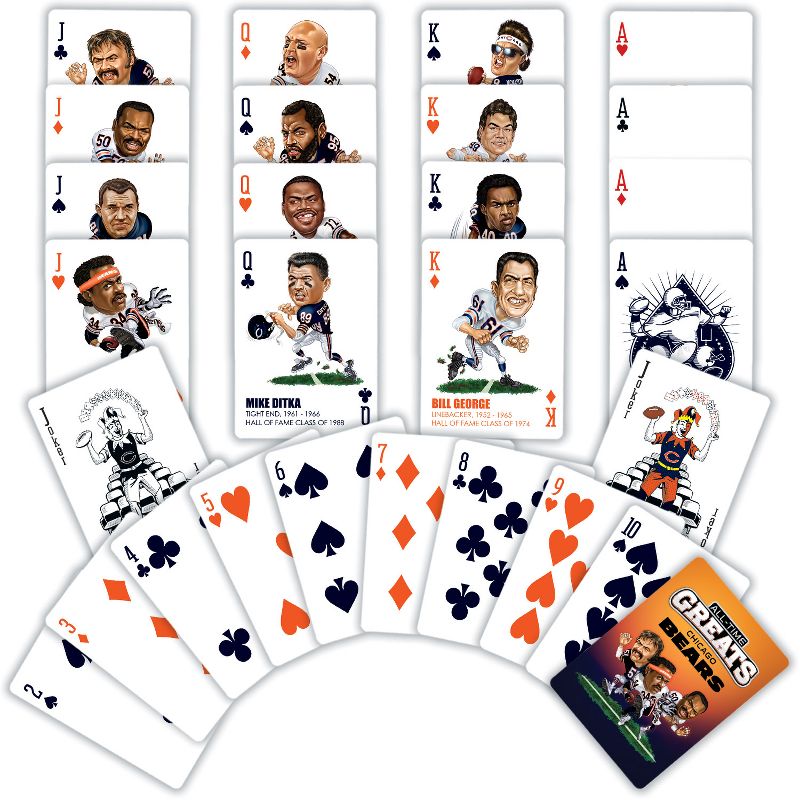 MasterPieces Officially Licensed NFL Chicago Bears All-Time Greats Playing Cards - 54 Card Deck, 3 of 6