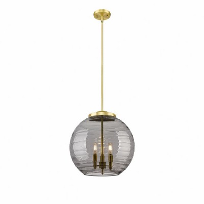 Athens Deco Swirl - 3 Light Pendant In Industrial Style-17.13 Inches Tall and 15.75 Inches Wide