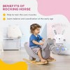 Baby Rocking Horse Elephant Rocking Chair Toddler Rocker Toy with Sound Wooden Base Seat Safety Belt for 1.5-3 Year Old, gray, Christmas gifts - 4 of 4
