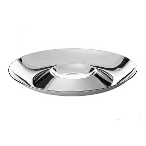 Classic Touch Stainless Steel Chip & Dip Bowl - 14"D - 1 of 4