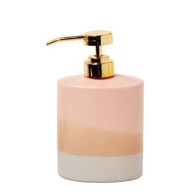 Saturday Knight Ltd Alanya Blush And Nautral Bath Lotion Pump Dispenser - 6.47x2.32x3.84", Blush