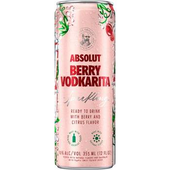 Absolut Berry Vodkarita Sparkling Vodka Cocktail - 4pk/355ml Cans
