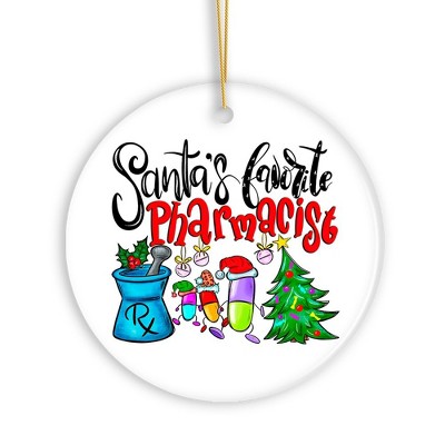 Santa’s Favorite Pharmacist Christmas Ornament, Pharmacy Appreciation Gift| OrnamentallyYou