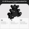 BalanceFrom Fitness 32 Pound Neoprene Coated Cast Iron Dumbbell Exercise Workout Set with Stand, 3 Pairs of 3, 5, and 8 Pound Weights, Black - 2 of 4