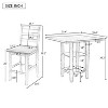 5-Piece Wooden Counter Height Dining table Set with Padded Chairs & Storage Shelf for Dining Room and Kitchen - 4 of 4