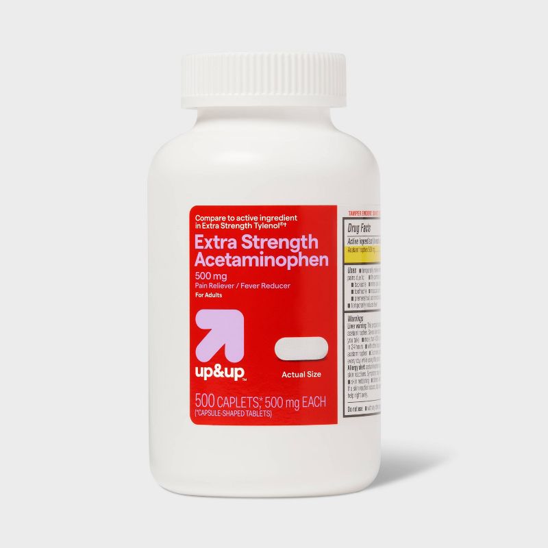 Acetaminophen Extra Strength Pain Reliever & Fever Reducer Caplets - up & up™, 1 of 7