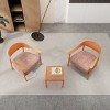 3-Piece Patio Conversation Set with 2 Cushioned Chairs and Coffee Table, Small Space Outdoor Furniture for Balcony or Porch – The Pop Home - 2 of 4