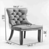 AZL1 Life Concept Accent Chairs Armless 2 Pcs Tufted Velvet Leisure Chair with Polka Dots Modern Vanity for Bedroom, White, 25.5"*19.7"*37.4" - 3 of 4