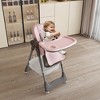 Lirago 5-in-1 Adjustable Baby High Chair Convertible Tray Activity Center for Infant Toddler 0-6 Years with Safety Belt Locking Wheels Pink - 2 of 4