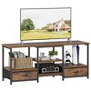 FONTOI TV Stand For Living Room Mid-Century Modern Console Entertainment Center with 2 Drawers, TV Stand for 65 Inch TV, Brown, 15.8"* 47.2"*21.7" - 4 of 4