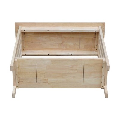 Unfinished Solid Wood Mission Entry Table with Shelf
