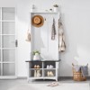 VEVOR Hall Tree Entryway Bench, Coat Rack with Shoe Storage, 32" Wide Mudroom bench with Storage and Seating, Adjustable Shelves and 5 Hanging Hooks - 2 of 4