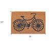 HomeRoots 24" X 36" Brown and Black Coir Bicycle Outdoor Door Mat - 3 of 4