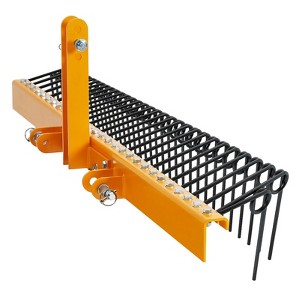 TROPOW Pine Straw Rake, Coil Spring Tines Durable Powder Coated Steel Tow Behind Landscape Rake with 3 Point Hitch Receiver Attachment Fit - 1 of 4