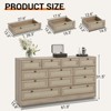 GustoWave Solid Wood Dresser with 12 Rattan Drawers, Farmhouse 61" Chest of Drawers for Bedroom, Heavyweight Anti-tipping - 3 of 4