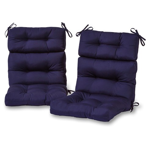 Kensington Garden 2pc 21x21 Solid Outdoor Seat and Back Cushion Set Navy