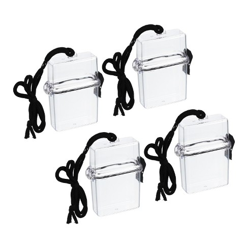 Unique Bargains Waterproof Case ID Card Badge Holders with Lanyard 4 Pcs  White
